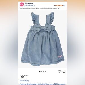 Ruffle Butts Light Blue Denim Flutter Dress